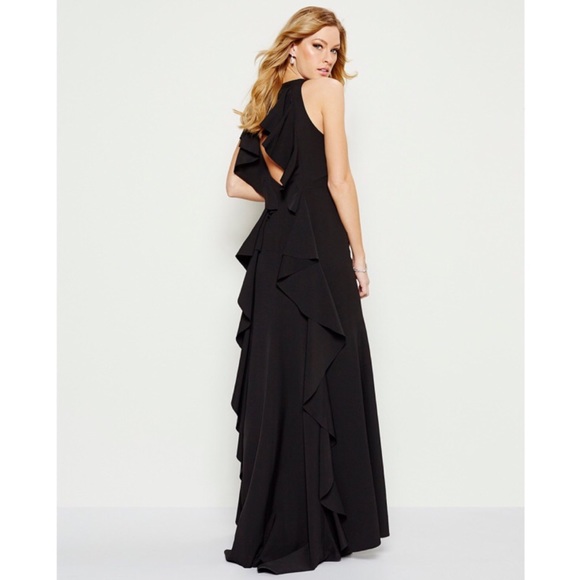 Nicole Miller Dresses & Skirts - Nicole Miller cascade ruffle keyhole back gown